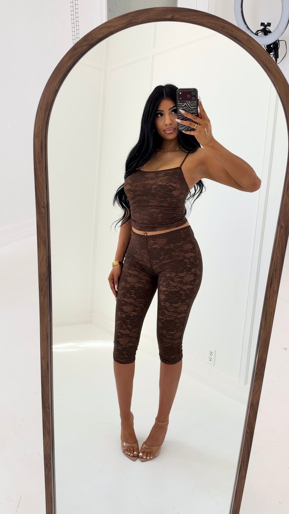 DREAM GIRL LACE CAPRI SET