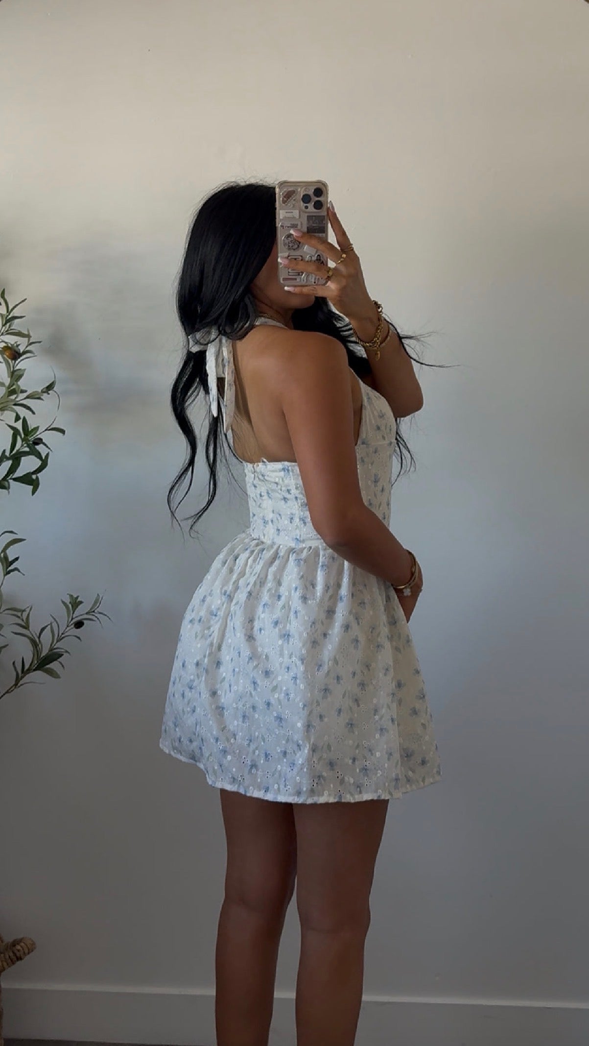 BLOOMING HALTER DRESS