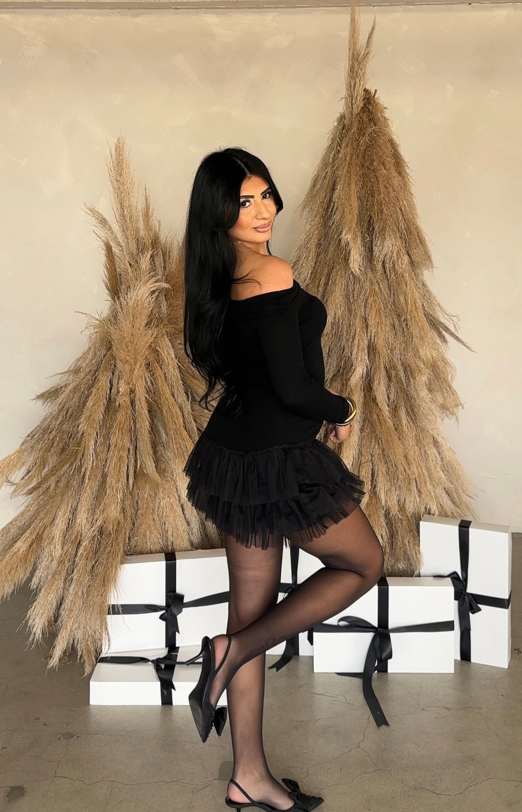SANTA BABY BLACK DRESS