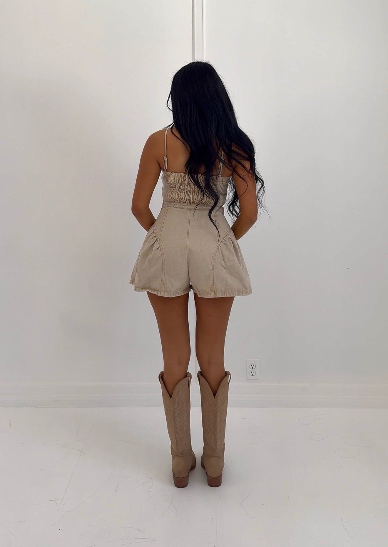 LUNA DENIM ROMPER