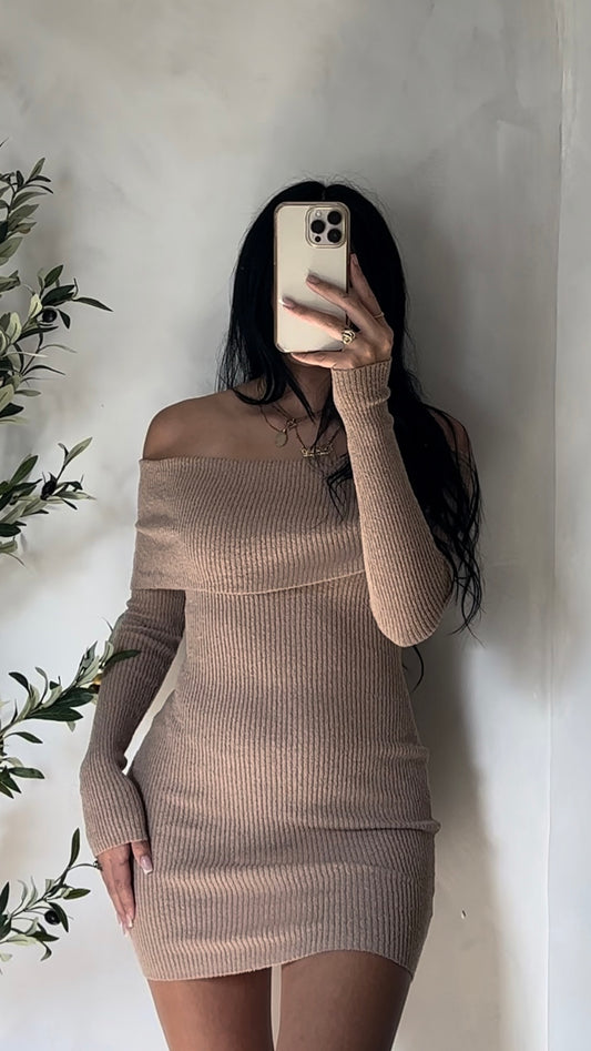 fall in love knit dress | taupe