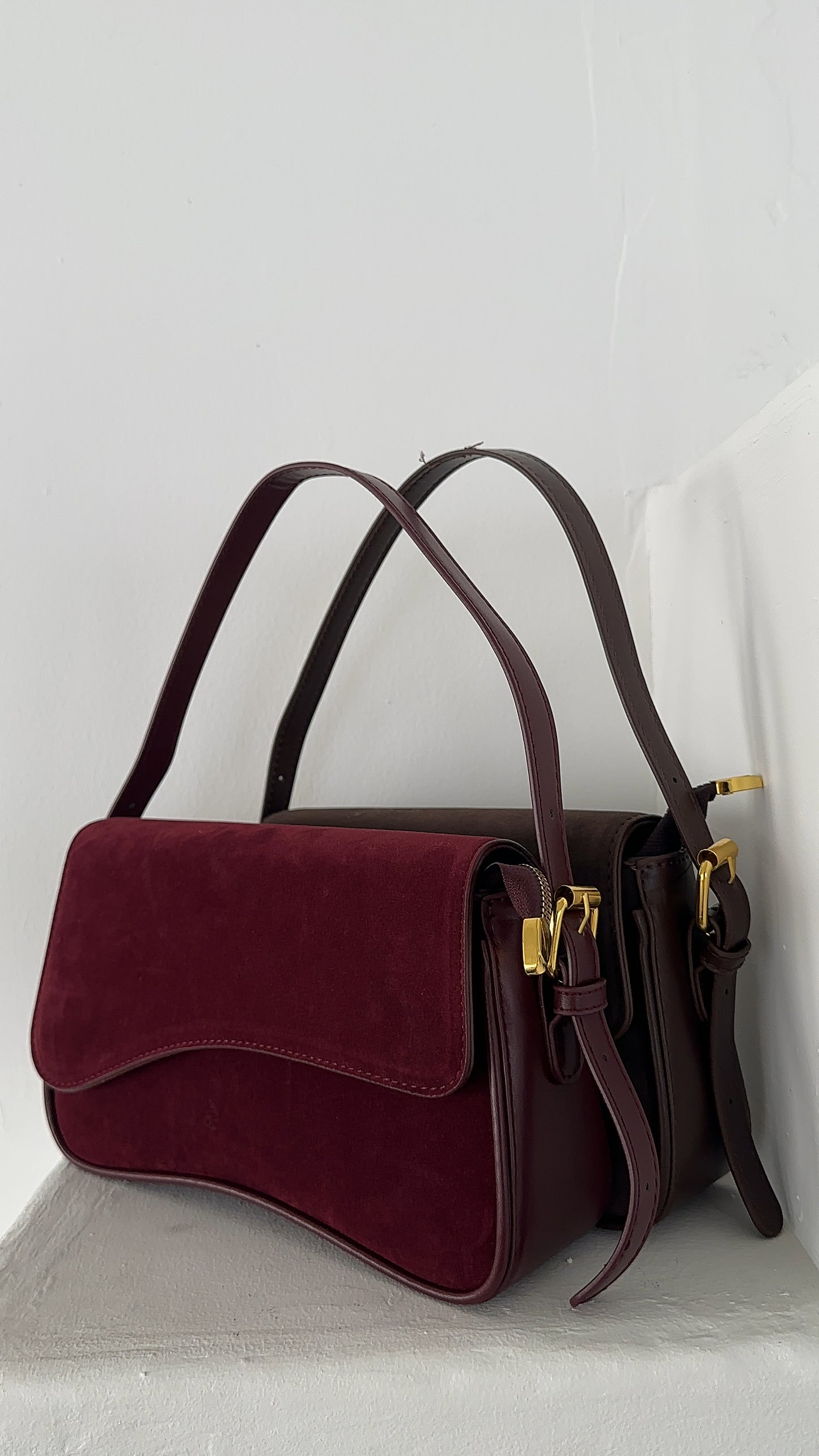 IN THE CITY SUEDE SHOULDER BAG