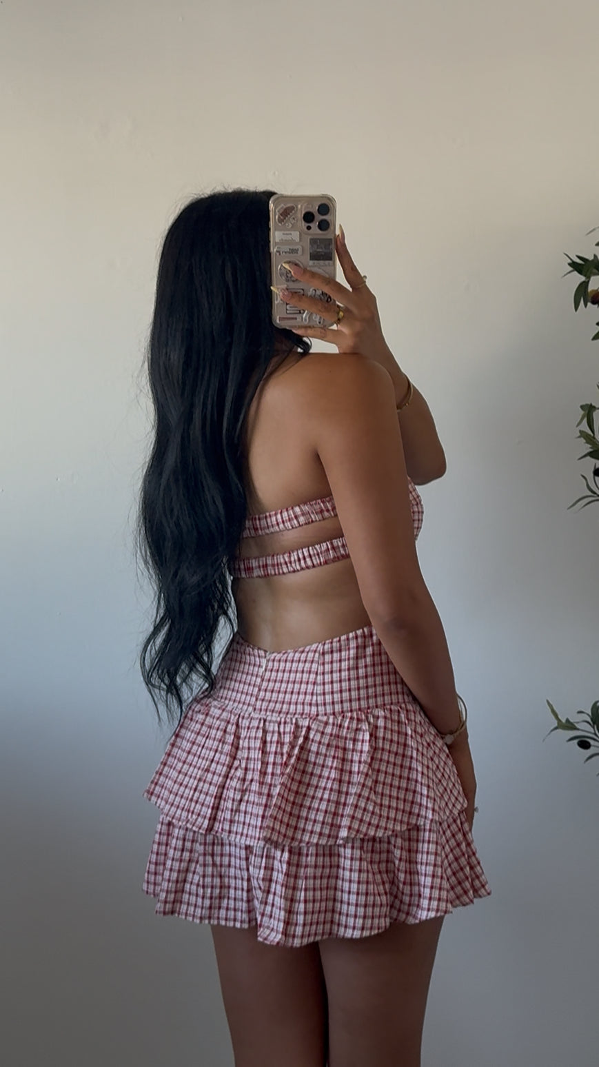 STRAWBERRY GINGHAM DRESS