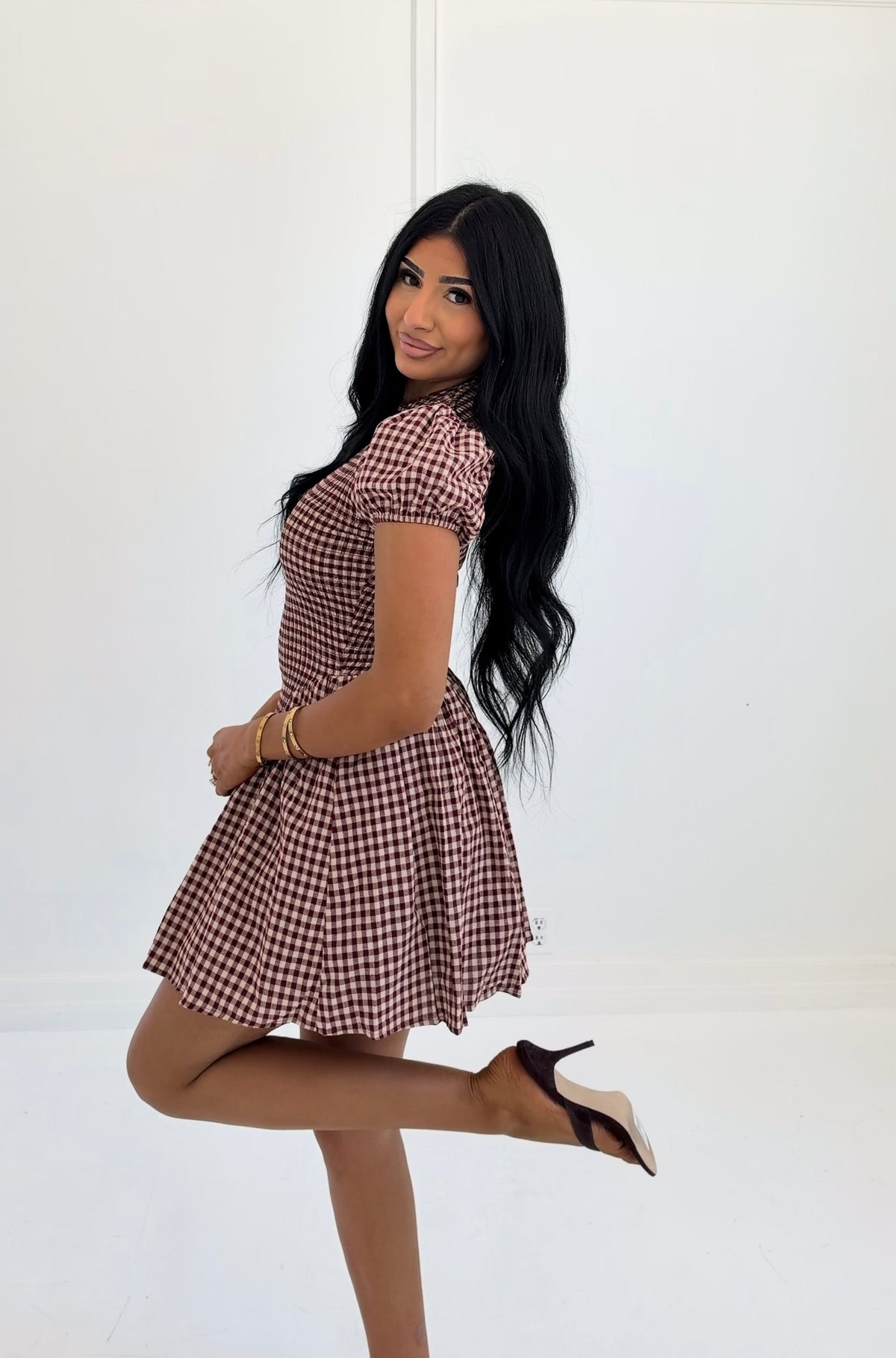 APPLE ORCHARD GINGHAM DRESS