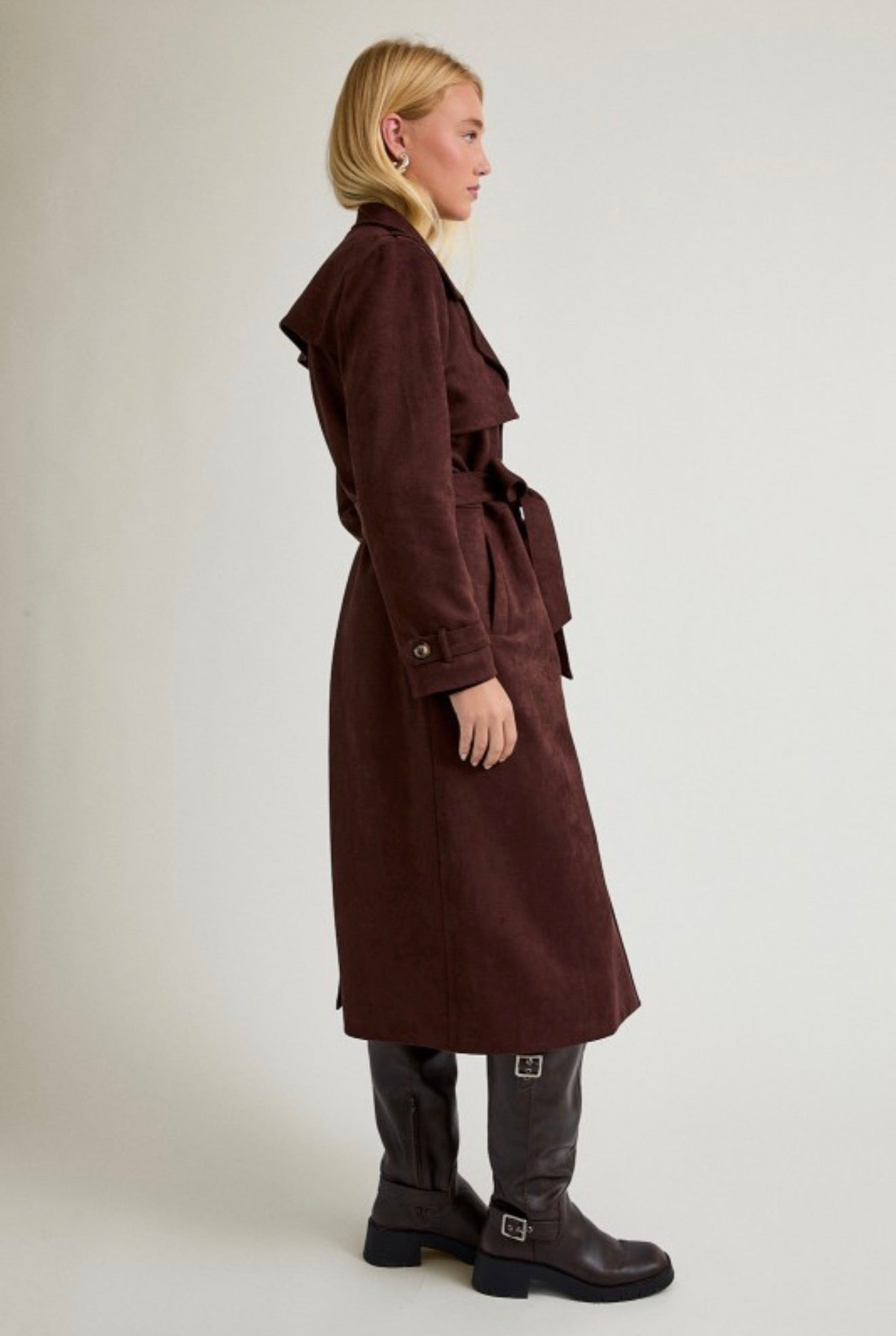 WRAPPED UP SUEDE TRENCH COAT