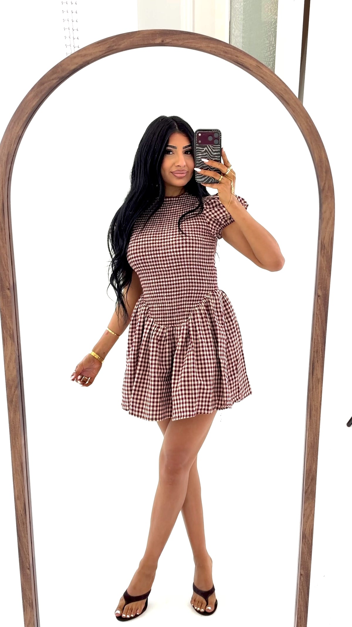 APPLE ORCHARD GINGHAM DRESS