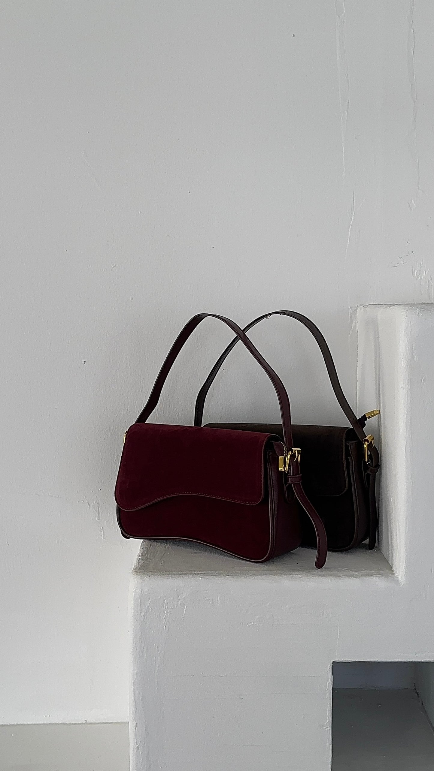 IN THE CITY SUEDE SHOULDER BAG