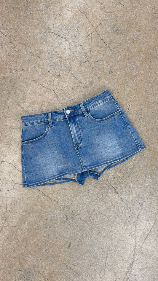 DENIM MINI SKORT