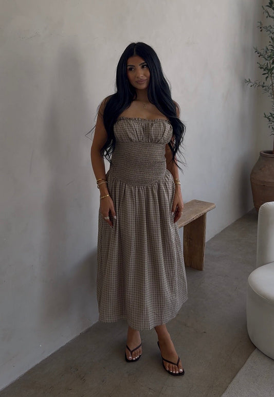 AUTUMN PICNIC GINGHAM DRESS