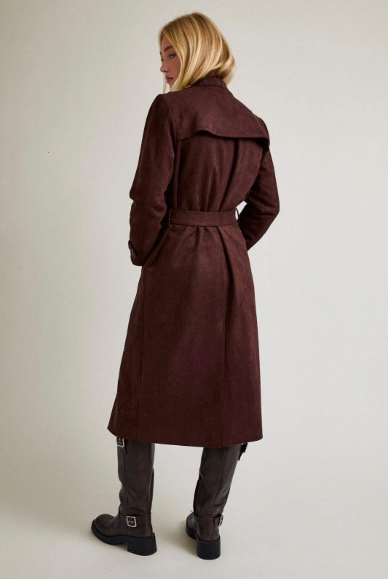 WRAPPED UP SUEDE TRENCH COAT