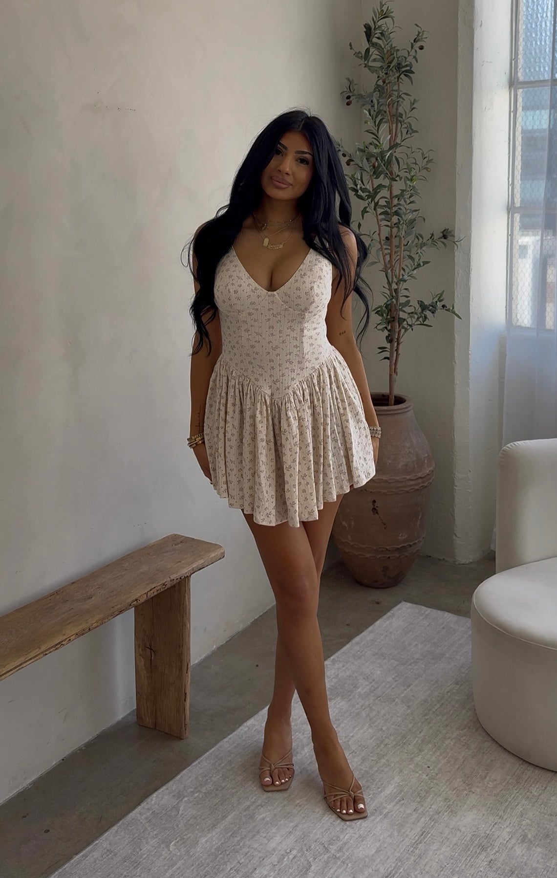 PINK PETALS EYELET DRESS